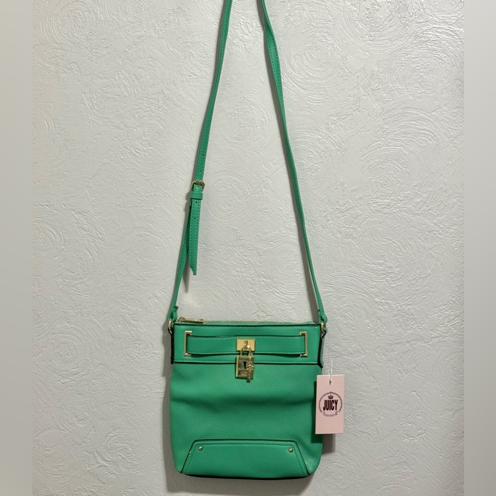 Juicy Couture Green Leather Crossbody Shoulder Bag Purse NWT